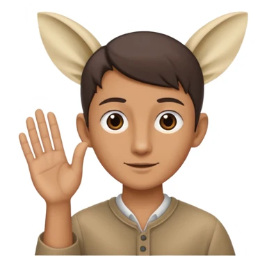 orecchio grande con mano dietro che lo sventola sticker