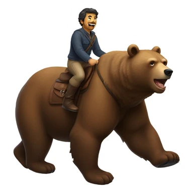 Man riding a bear sticker