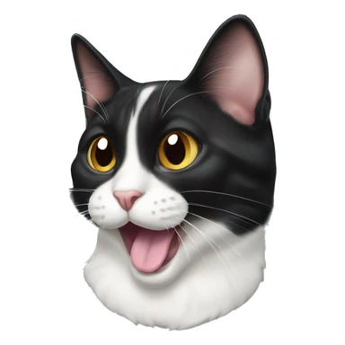 tuxedo cat with his tongue out sticker