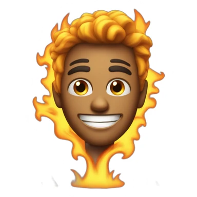 Cool Guy who have eyes in fire and big smile sticker