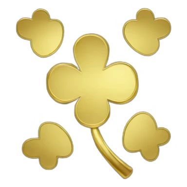 gold out line-four-leaf-clover sticker