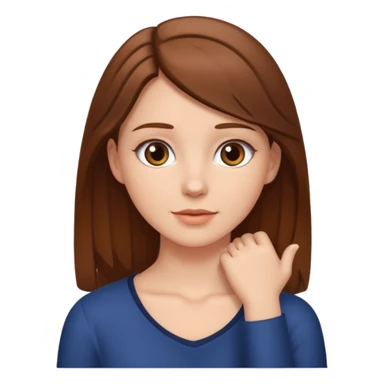 white girl brown hair hands around neck sticker