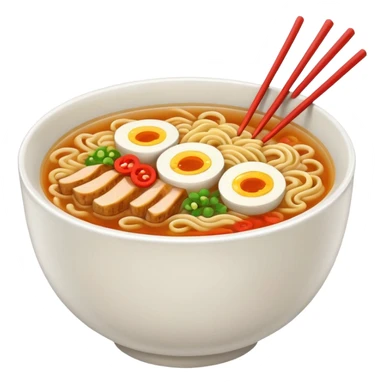 ramen bowl with one chopsticks sticker
