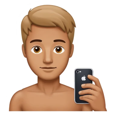 A man with his iphone sticker