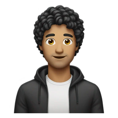 man with wig black haired sticker