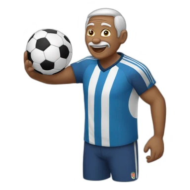 anciano jugando fútbol sticker