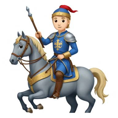 in medieval period  a man Riding Horse sticker
