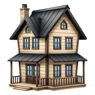 Black-roofed house sticker
