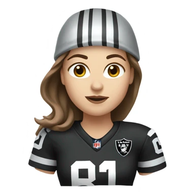 Raiders fan white female with brown hair  sticker