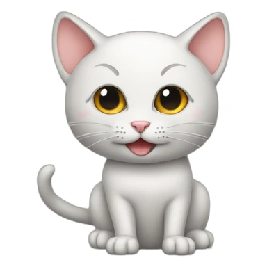 Cat with mouse in the head sticker