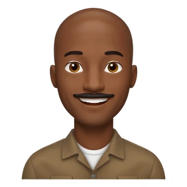 a tall dark hansome black man shaved head thin mustash sticker