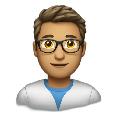 male programmer with glasses sticker