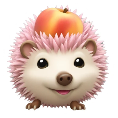 Hedgehog with pink peach sticker