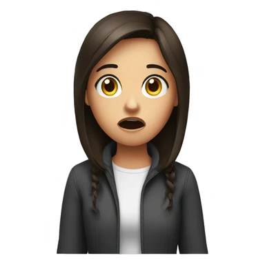 Shocked brunette girl sticker