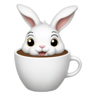 Conejo blanco con café  sticker