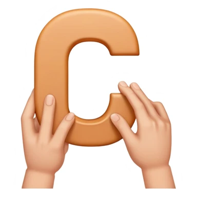 A hand making the letter c sticker