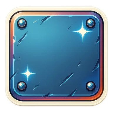 Add metallic rivets to the outside edges of the metal slab in a retro sticker style. Keep the background transparent. sticker