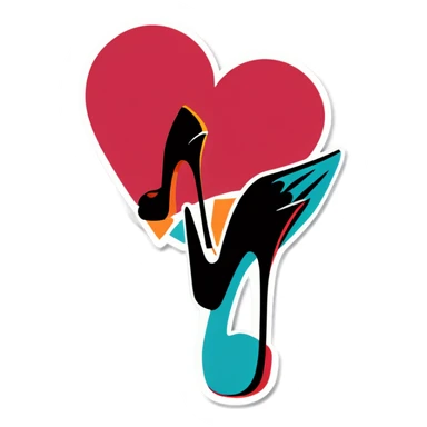 Heart with high heels  sticker