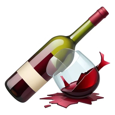 broken wine bottle sticker