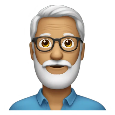 60 year old man whit beard and glasses sticker