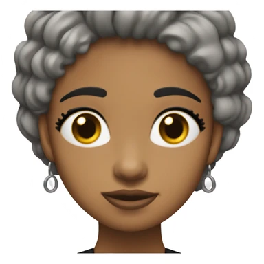 Chica con pelo negro, morena, ojos negros, pelo algo corto y liso  sticker