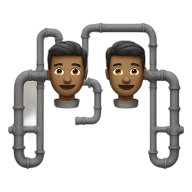 Two men made out of pipes sticker