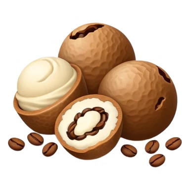 bolitas de helado de cafe con semilla de cafe minimalista  sticker