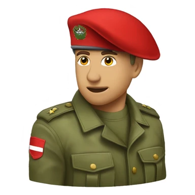 red parachutist beret emojis with army multi cam uniform. Add a 319 unit crest  sticker