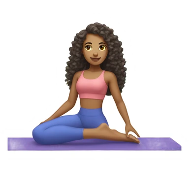 a gorgeous mixed girl with long curly hair doing pilates  sticker
