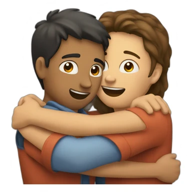 Hug between two friends sticker