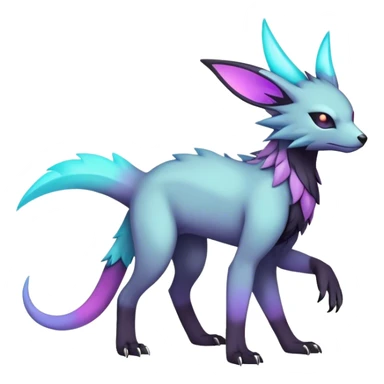 cool colorful dark pastel edgy fantasy animal hybrid Fakemon full body sticker