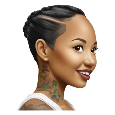 3d Hyper Realistic tattoo Karrueche Tran photo  sticker