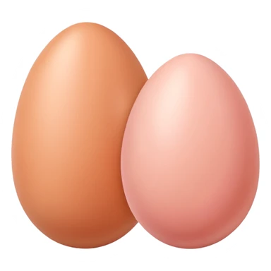 two skin tone peachy beige-pink egg shaped balls/spheres sticker