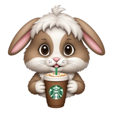 Bunny drinking starbucks sticker