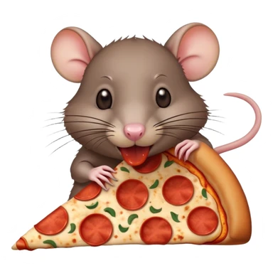 Rat eating a pizza sticker