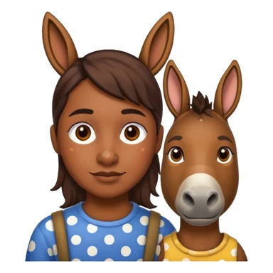 polka dots human body and donkey face sticker