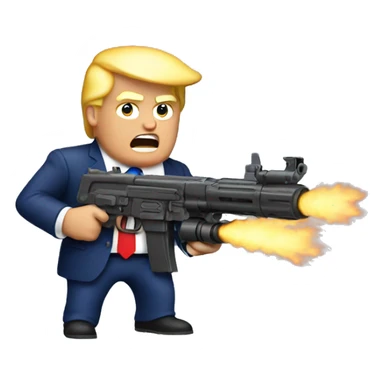 trump with minigun sticker