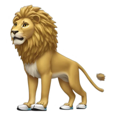 Lion with adidas ultraboost shoes sticker