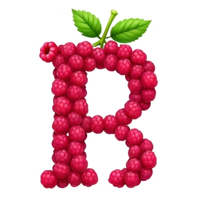 A raspberry R letter sticker