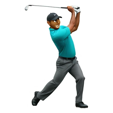 Tiger woods striping an iron sticker