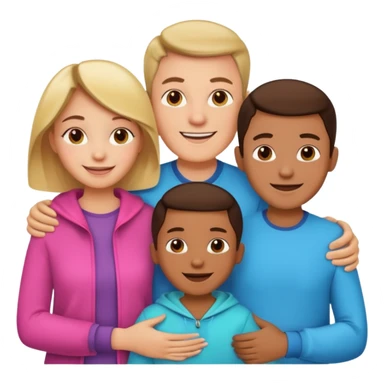 Family with 1 child sticker