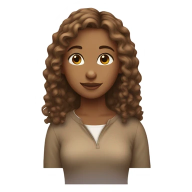 brown(light) girl with straightish curly hair sticker
