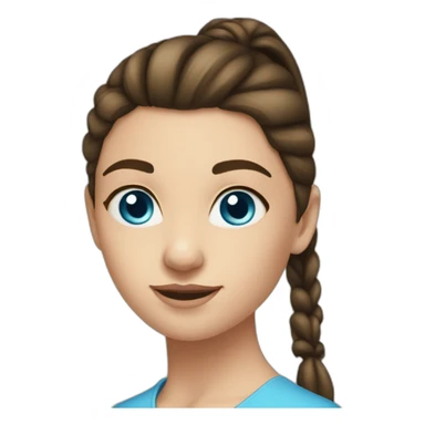 mid-twenties-brunette-girl-pony-tail-blue-eyes sticker