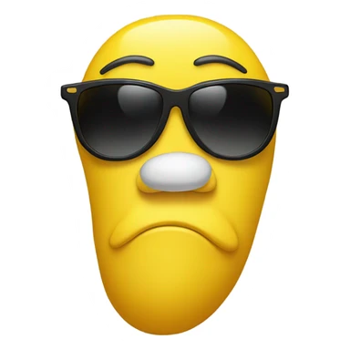 Yellow face with big nose sunglasses and feet behind it sticker
