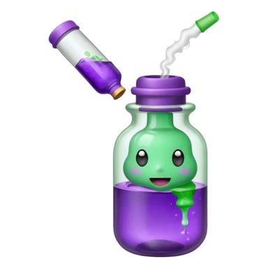 baby bottle with purple liquid and joint sticker
