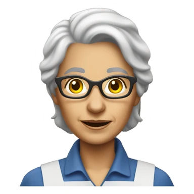 ikea warehouse worker older lady, grey hair sticker