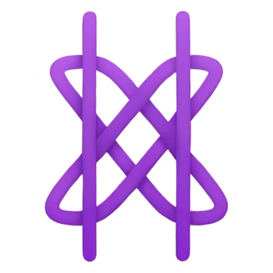An icon featuring a purple line with three connected circles, forming a Y shape sticker