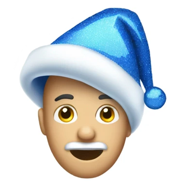 blue sparkle santa hat sticker