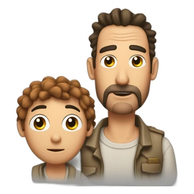 Rick de Rick y Martín con una jirafa  sticker