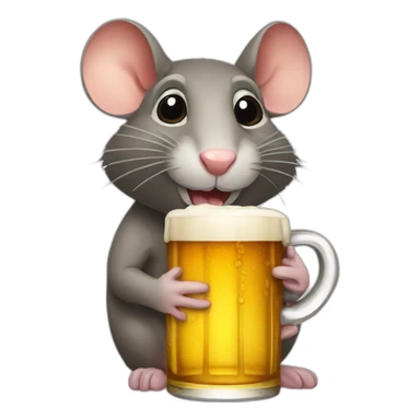 Rat whit beer sticker